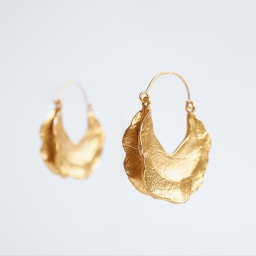 Zara Crescent  Hoop Earrings - Picture 2 of 7